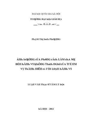 Tâm Lý Học Trẻ Em: Nghiên Cứu Về Rối Loạn Hành Vi Ở Hà Nội