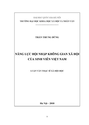 Năng Lực Hội Nhập Không Gian Xã Hội Của Sinh Viên Việt Nam