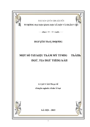 Nghiên Cứu Về Thẩm Mỹ Trong Luận Văn Xã Hội Nhân Văn