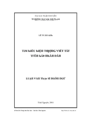 Nghiên Cứu Hiện Tượng Viết Tắt Trong Ngôn Ngữ Học