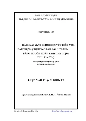 Quản lý kinh tế và đầu tư hiệu quả tại Đại học Thái Nguyên