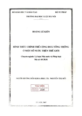 Hình Thức Chính Thể Cộng Hòa Tổng Thống: Phân Tích và So 