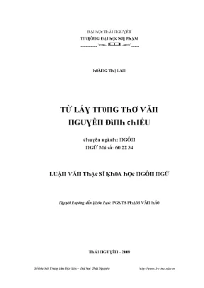 Nghiên cứu về Đại học Thái Nguyên và vai trò của từ láy