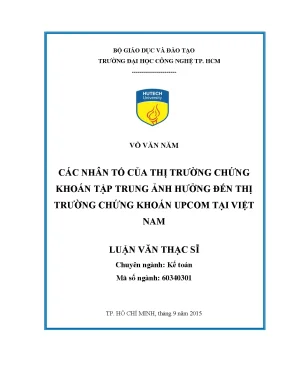 Nhân Tố Ảnh Hưởng Đến Thị Trường Chứng Khoán UPCOM Tại