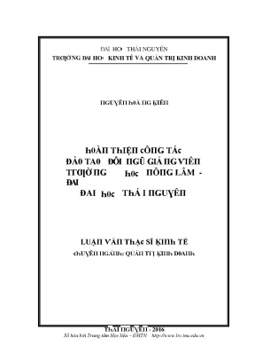 Cải tiến đào tạo giảng viên tại Đại học Nông Lâm Thái Nguyên