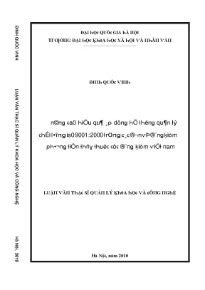 Luận Văn Thạc Sĩ Quản Lý Khoa Học và Công Nghệ tại Đại