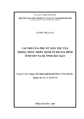 Vai Trò Của Phụ Nữ Dân Tộc Tày Trong Phát Triển Kinh Tế