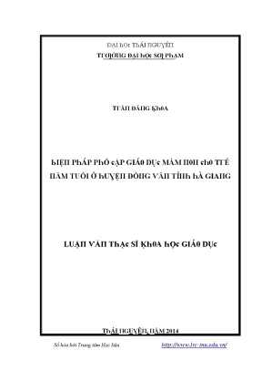 Quản lý giáo dục mầm non cho trẻ em 5 tuổi tại Huế