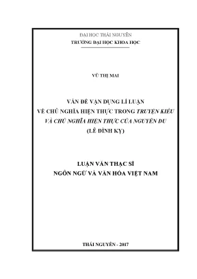 Vận Dụng Lí Luận Chủ Nghĩa Hiện Thực Trong Truyện Kiều 