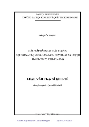 Nâng cao chất lượng đội ngũ cán bộ công chức cấp xã
