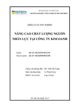 Nâng Cao Chất Lượng Nguồn Nhân Lực Tại Công Ty Kim Oanh