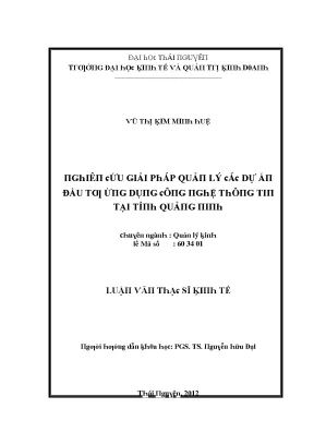 Quản lý dự án đầu tư hiệu quả tại Thái Nguyên