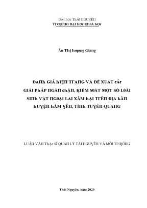 Giải Pháp Kiểm Soát Tình Trạng Xâm Hại Tài Nguyên Môi Trường