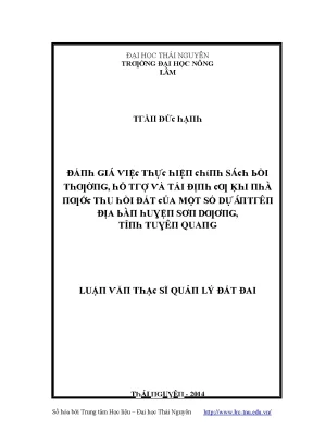 Đánh giá chính sách bồi thường và tái định cư tại huyện
