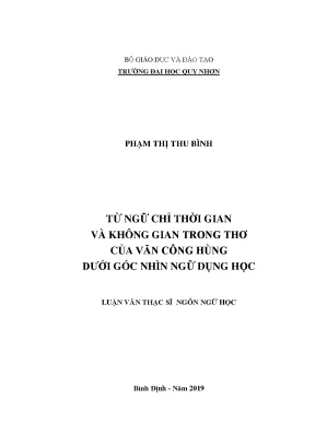 Nghiên Cứu Từ Ngữ Chỉ Thời Gian Và Không Gian Trong Thơ
