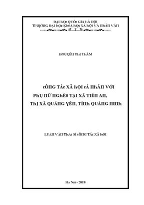 Nghiên Cứu Về Tình Hình Phụ Nữ Tại Xã Tiền An, Huyện 