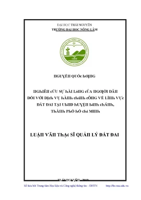 Đánh Giá Sự Hài Lòng Của Người Dân Đối Với Dịch Vụ Quản