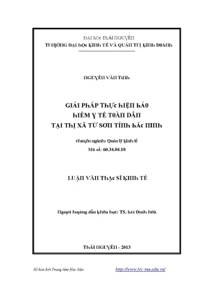 Quản lý kinh tế và giải pháp bảo hiểm tại thị xã Từ Sơn