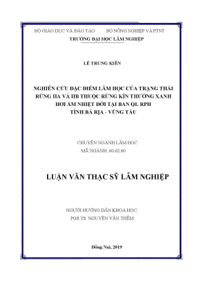 Nghiên Cứu Đặc Điểm Lâm Học Của Trạng Thái Rừng IIA Và