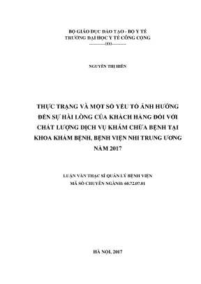 Nghiên Cứu Sự Hài Lòng Của Khách Hàng Về Chất Lượng Dịch