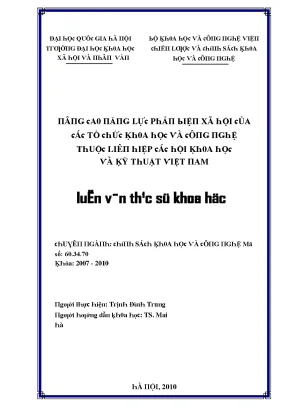 Nâng cao năng lực phản biện xã hội của tổ chức khoa học