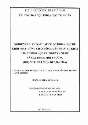 Khôi Phục Dòng Chảy Sông Đáy: Nghiên Cứu và Giải Pháp 