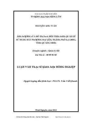 Tác động của đô thị hóa đến quản lý và sử dụng đất tại