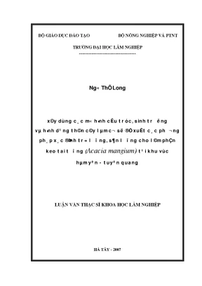 Nghiên Cứu Mô Hình Cấu Trúc và Sinh Trưởng Cây Keo Tai