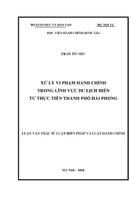 Xử Lý Vi Phạm Hành Chính Trong Lĩnh Vực Du Lịch Biển Tại