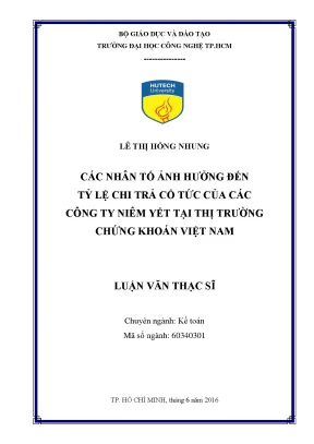 Các yếu tố ảnh hưởng đến tỷ lệ chi trả cổ tức của công