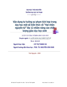 Nâng cao chất lượng giáo dục tại Đại học Thái Nguyên