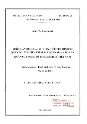 Mối Quan Hệ Giữa Cơ Quan Điều Tra Hình Sự Quân Đội và 