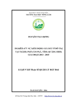 Nghiên cứu sự biến động giá đất tại thành phố Thái