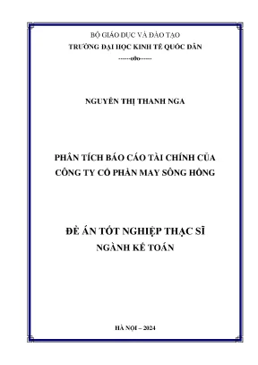 Phân Tích Báo Cáo Tài Chính Công Ty Cổ Phần May Sông Hồng