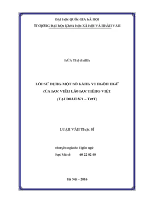 Nghiên Cứu Lỗi Sử Dụng Trong Luận Văn Xã Hội Nhân Văn