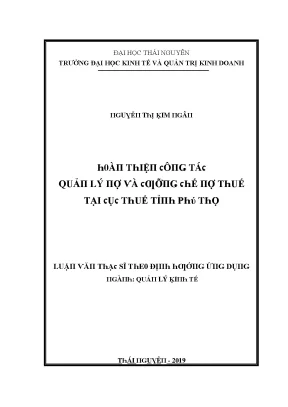 Quản Lý Thuế Tại Trường Đại Học Kinh Tế Và Quản Trị Kinh