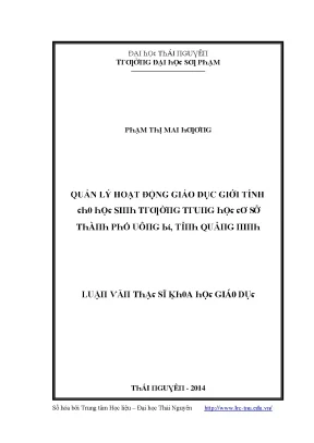 Quản lý giáo dục giới tính cho học sinh trung học cơ sở