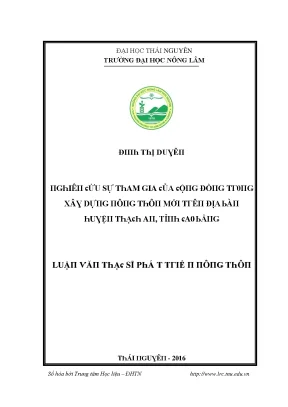 Nghiên cứu sự tham gia của người dân trong phát triển 