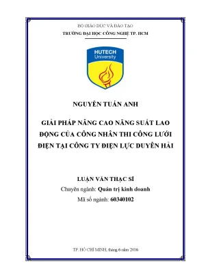 Giải Pháp Nâng Cao Năng Suất Lao Động Tại Công Ty Điện