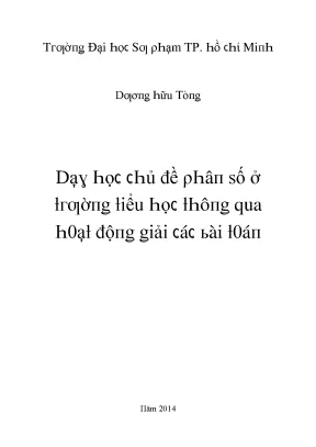 Khám Phá Đề Tài Phân Số Qua Hoạt Động Giải Toán