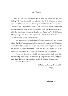 Lời Cảm Ơn và Tóm Tắt Nghiên Cứu Đa Dạng Sinh Học Tại 