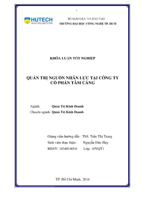 Khóa Luận Tốt Nghiệp Quản Trị Nguồn Nhân Lực Tại Công Ty