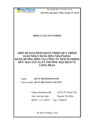Giải Pháp Hoàn Thiện Quy Trình Giao Nhận Hàng Nhập Khẩu