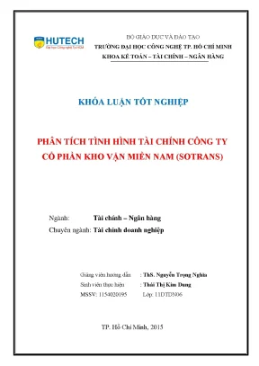 Phân Tích Tình Hình Tài Chính Công Ty Cổ Phần Kho Vận