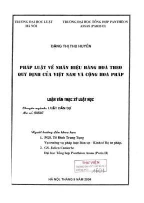 Pháp Luật Về Nhãn Hiệu Hàng Hóa Tại Việt Nam Và Cộng Hòa