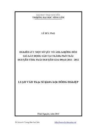 Nghiên Cứu Các Yếu Tố Ảnh Hưởng Đến Giá Bất Động Sản Tại
