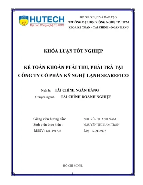 Khóa Luận Tốt Nghiệp Về Kế Toán Khoản Phải Thu, Phải Trả