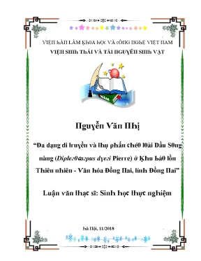 Nghiên Cứu Đặc Điểm Di Truyền Của Họ Dầu Tại Khu Bảo Tồn