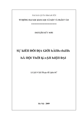 Sự Biến Đổi Địa Giới Hà Nội Từ 1858 Đến Nay