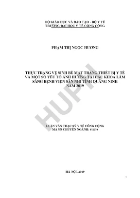 Thực Trạng Vệ Sinh Bề Mặt Thiết Bị Y Tế Tại Bệnh Viện 